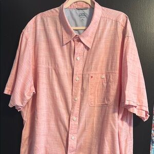 Izod Pink Casual Button Down Shirt Short Sleeve
